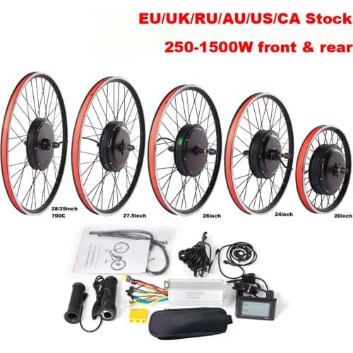 EU RU Stock E Bike 36V Gear Motor 48V Gearless Hub Motor Without Noise Front Rear Wheel Conversion Electric Bike Kit 250W-1500W