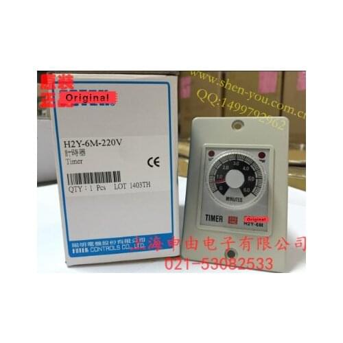H2Y-6M-220V Panel type Power On Delay Timer 100% New Original H2Y-6M