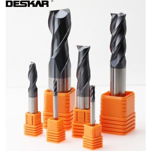 1PC DESKAR 10x75L 10x100L 10x150L 12x75L 12x100L 12x150L Endmill 2F 4F CNC Lathe Milling Cutting Tools Alloy End Mills