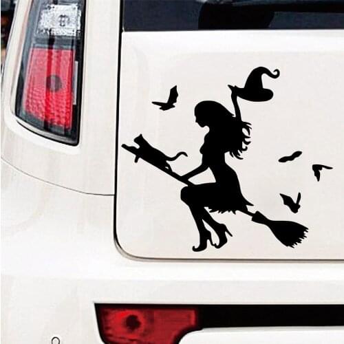 Colorful Sexy Lady Car Sticker Interesting Vinyl Decals Car Sticker Black/Silver Car-Styling