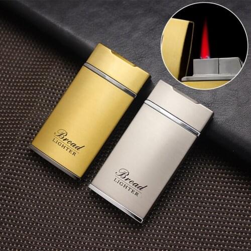 Creative Gas Inflatable Lighter New Windproof Red Flame Cigarette Lighter Personality Metal Mens Smoking Tool