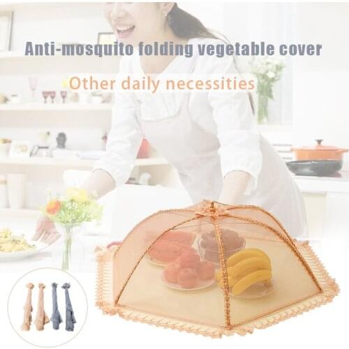 Dining Table Lace Gauze Folding Meal Cover Kitchen Home Food Vegetable Fruit Cover WXV Sale