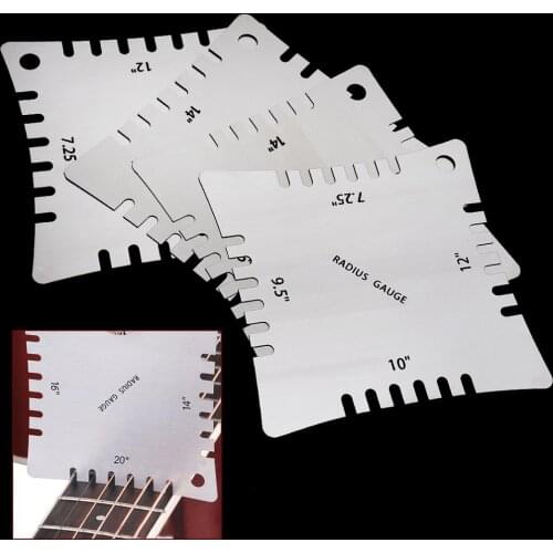 4pcs Guitar Notched Radius Gauges for Measuring Fingerboard Radius Guitar Neck Fretboard Ruler