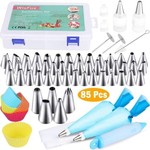 Meibum Cake Decorating Kit Icing Piping Nozzles Tips Pastry Scraper Converter Silicone Cream Bag Cupcake Baking Supplies Tools