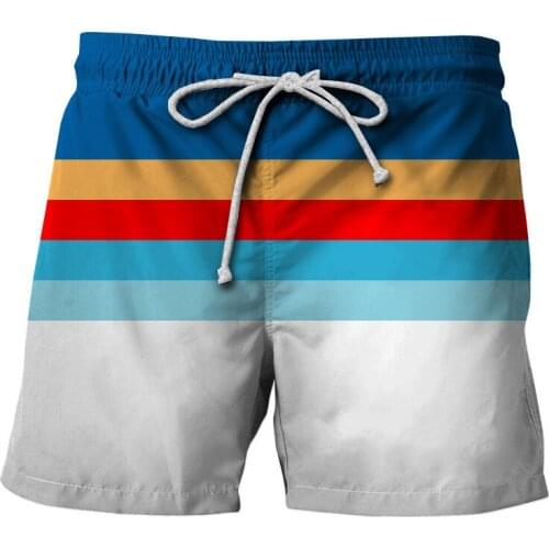 Mens beach shorts 3D creative printing casual style swimming shorts with side pockets