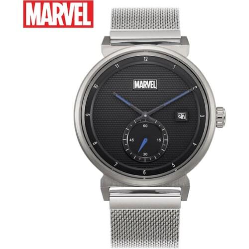 Disney' Official Mens Genuine Marvel Wormhole Design Japan Casual Quartz WristWatch 50m Waterproof Stainless Steel Date Calendar