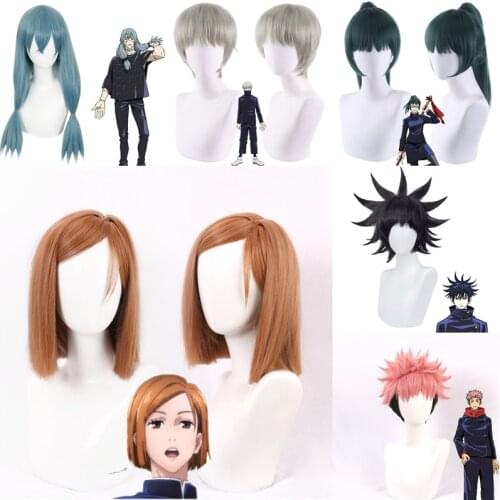 Jujutsu Kaisen Anime Wig Cosplay Wig Nobara Megumi Maki Itadori Toge Satoru Wig Hair Synthetic Halloween Carnival Cos Hair Gift