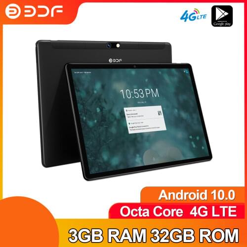 BDF Tab Pro 10.1" Android 9.0 OS Tablet 1280*800 IPS SC9863A Octa Core 2GB RAM 32GB ROM 4G LTE Network Phone Calls Tablets PC