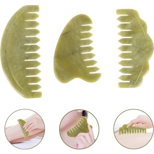 6styles Natural Jade Stone Comb Guasha Board Comb Shape Massage Hand Massager Relaxation Comb Health Care Hot Sale