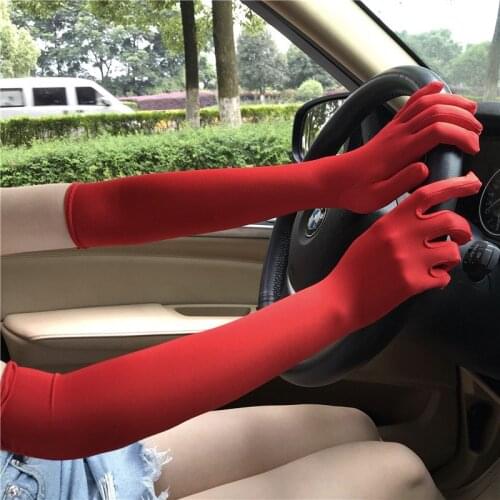 1 Pair Sun Protection Gloves Women Long Plain Performance Gloves Waitress Gloves White Manner Ceremonial Gloves Drive Gloves