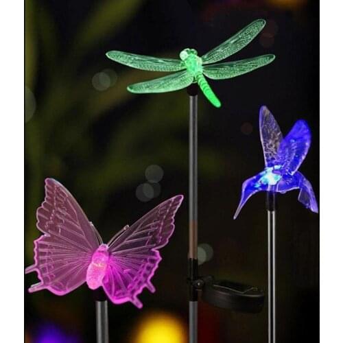 Dragonfly/Butterfly Solar Light LED Garden Waterproof Light Solar Power Lights Pathway Lawn Party Home Decor Outdoor Solar Lamp