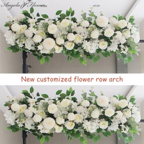 50/100cm custom wedding flower wall arrangement supplies silk peonies artificial flower row decor for wedding iron arch backdrop