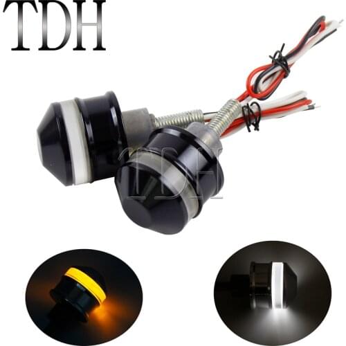 Universal LED Turn Signal Light Motorcycle 1" Handlebar Amber Indicator Flasher Grip Bar End Signal Lamp for 25mm Handle Bar