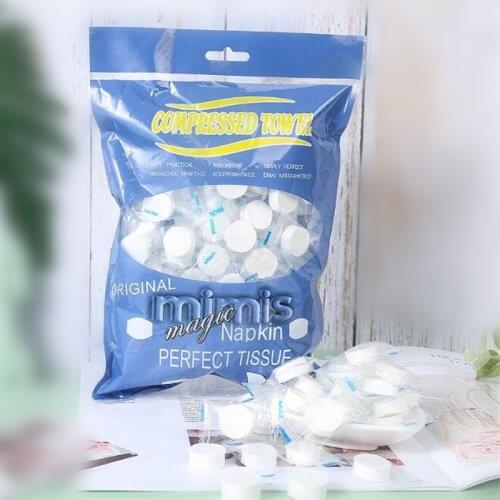 100 Count Compressed Towel Toilet Tissue Paper Tablets Wipe Napkin Tissue Soft For Travel Home Outdoor Coin Tissue Towel