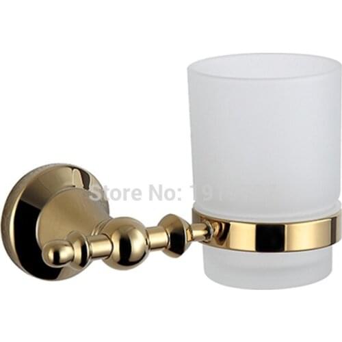 Vidric 2016 Luxury Beautiful Bathroom Cup & Tumbler Holders Wall Mounted Brass Single Gold Tooth Brush Rack