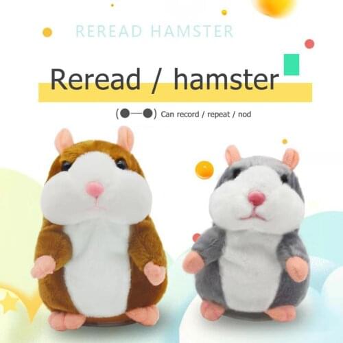 Funny Talking Hamster Cute Soft Stuffed Plush Toy Animal Doll Sound Walking Speaking Sound Record Repeat Hamster Toys Kids Gift