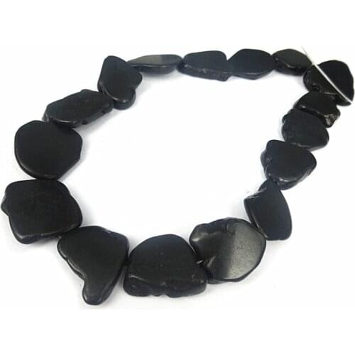 15.5inch Necklace For Women Black Stone Beads Pendant Necklace Synthetic Stick Shape Howlite Beads Loose Spike