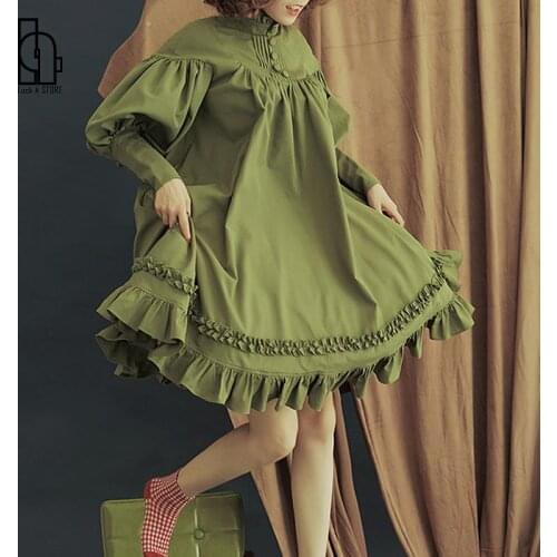 Luck A 5 Colors Gothic Lolita Dress Japanese Soft Sister Black Dresses Cotton Women Princess Dress Girl Halloween Costume