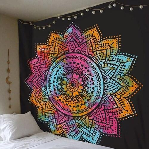 1PC Tapestry Wall Hanging Mandala Series Printing Beach Towel Mat Polyester Thin Blanket Yoga Mat Shawl Mat Carpet Home Cushion