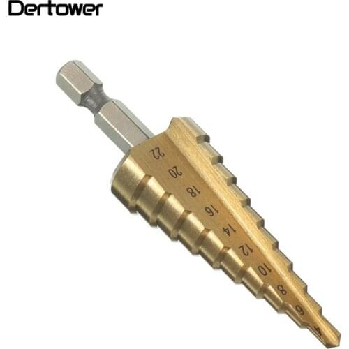 1PC Hex Titanium Step Cone Drill Bit 4-22MM Hole Cutter HSS 4241 For Sheet Metalworking Wood Drilling Power Tools