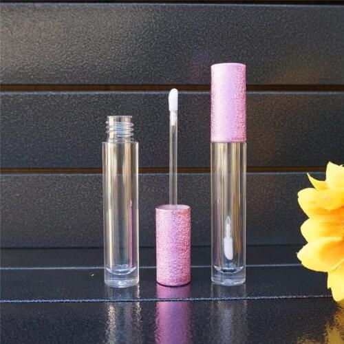 10-100PCS 6ml Empty Lip Gloss Tube Plastic Lipgloss Bottle Container Purple Cap Cylinder Clear Lip Gloss Bottle