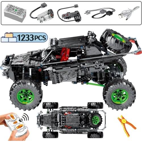 1233Pcs City Remote Control Racing Car Model Building Blocks RC high-tech MOC Off-road Vehicle Bricks Gifts Toys for Children