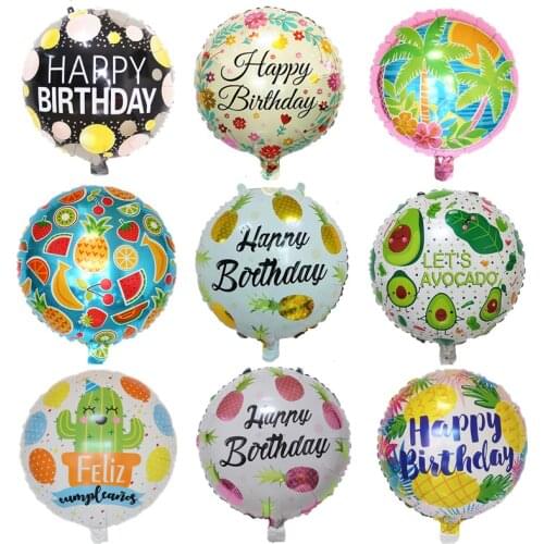 18 inch new round fruit balloon pineapple cactus coconut tree inflatable balloon birthday party decoration cartoon toy balloon