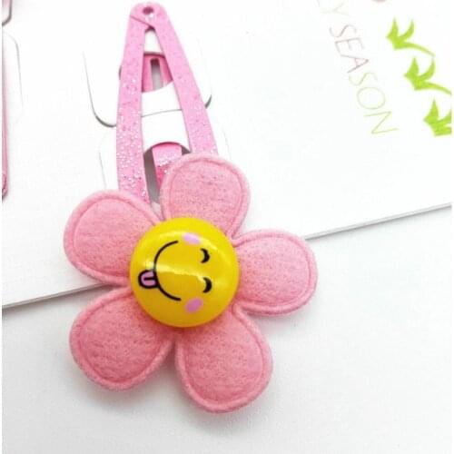 2 pcs Hair Accessories smiling flower hairclip Lovely Smile Character Girls Headwear Children Hairpin Hairclip Kids Gifts
