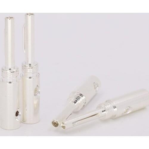 New 12pcs High Quality Silver plated Banana plug banana adapter Silver Banana Connectors