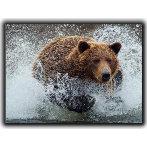 5D Diamond Mosaic Diy Diamond Embroidery Across The River Bears 3D Full Diamond Painting Cross Stitch Rhinestone Home Decoration