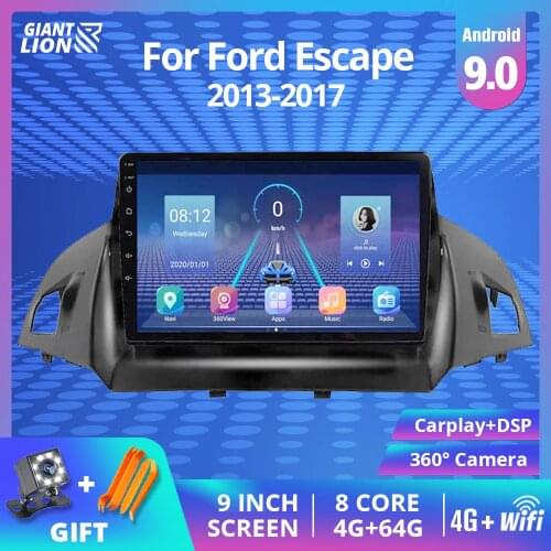 2DIN Android 9.0 Car Multimedia Player For Ford Kuga Escape 2013 2014 2016-2017 Navigation GPS Car Radio 2 Din Car DVD Player