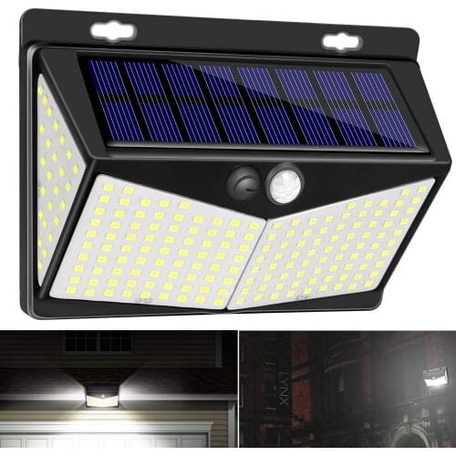 Outdoor Solar Lights 208 LEDs Wireless Motion Sensor Lights with Wide Angle Waterproof for Wall Yard Home Accessories