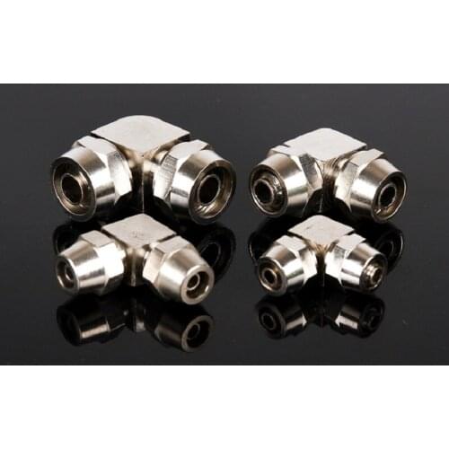 Quick Torque Pv Right Angle Quick Connector Copper Nickel Plated Pneumatic Metal Connector Pneumatic Element 6mm 8mm 10mm Etc