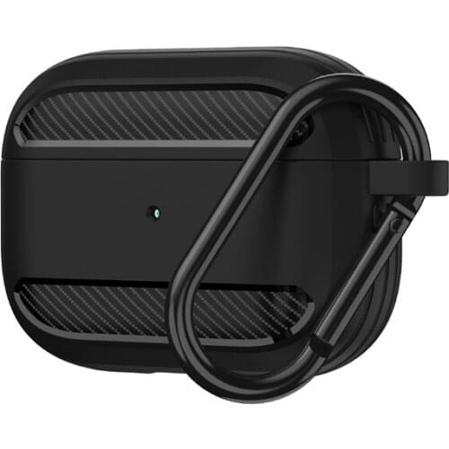 Cover for Apple Pro Case Carbon Fiber Earphone Accessories Wireless Bluetooth Cover with Hook