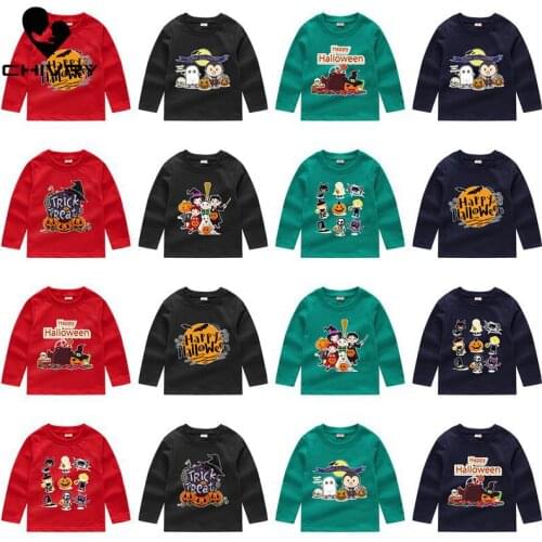 Children Kids Halloween Sweatshirt Boys Girls Funny Halloween Print Pullover Long Sleeve O-neck Hoodies Sweatshirt Autumn Tops