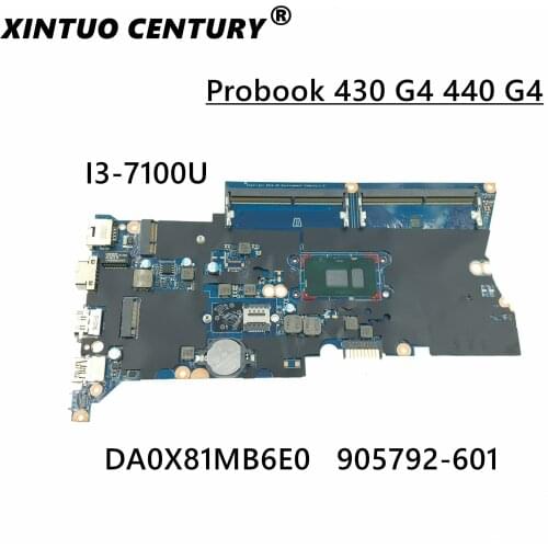 FOR HP ProBook 430 G4 440 g4 laptop motherboard DA0X81MB6E0 905792-601 905792-001 With i3-7100u DDR4 100% fully tested