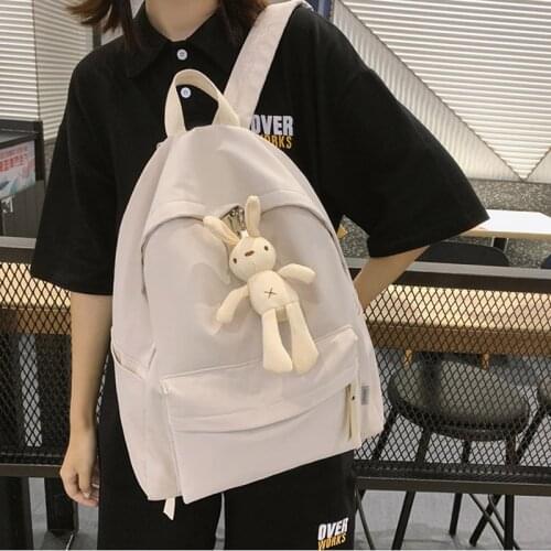 Preppy Solid color women backpack Harajuku backpacks college students schoolbag high quality simple Laptop Bagpack Travel bags