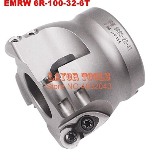 EMRW 6R-100-32-6T Face End Milling Cutter Indexable Flat Roughing Cutting ,CNC Milling Cutter