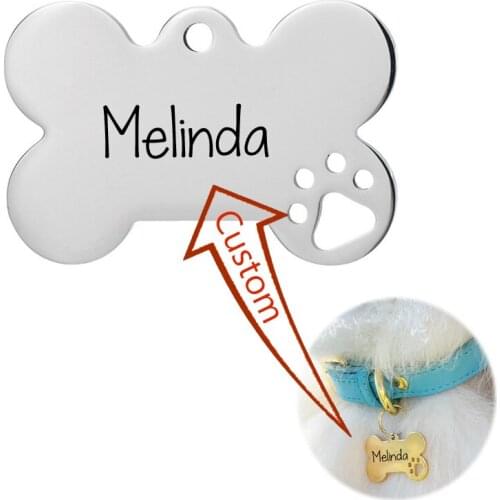 Personalized Engrave Dog Tag ID Pendant Custom Dog Mom Dog Lover Key Holder Bone Pet ID Charm