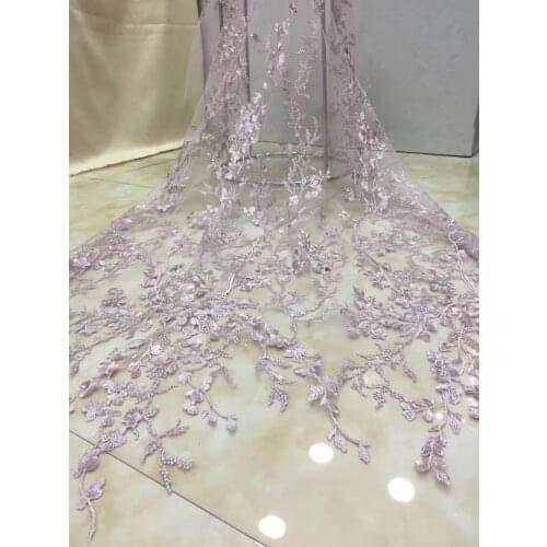 Nice looking SYJ-8273 French Tulle Lace Fabric Fashion sequins Embroidery Tulle Fabric