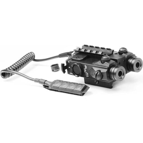 Tactical military adjustable dual beam laser sight with green and IR laser pointer combo for guns shooting and hunting