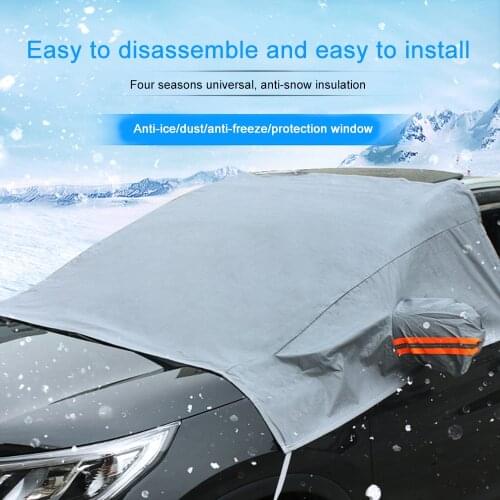 Car Windshield Cover Rear View Mirror Cover Winter Thickening Anti-frost Outdoor Snow Glass Cover Car Protector Car Clothes