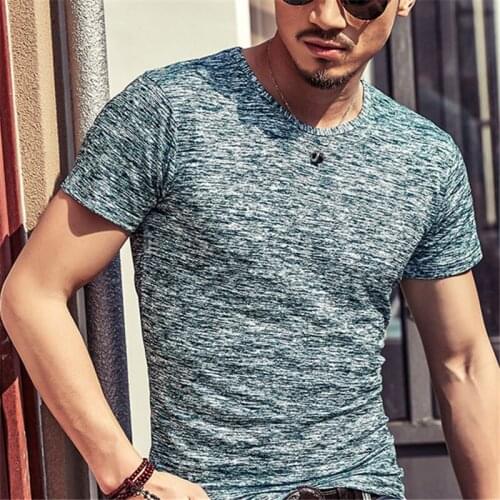 2021 Summer New Fashion Tie Dye T Shirt For Men Casual Short Sleeve Slim Mens Black Tshirt Tops V neck Slim Tees Shirt Homme