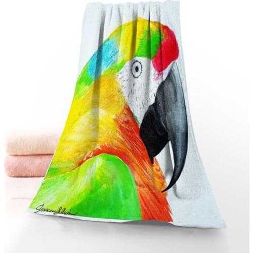 Bird Towel Printed Cotton Face/Bath Towels Microfiber Fabric For Kids Men Women Shower Towels 70X140cm