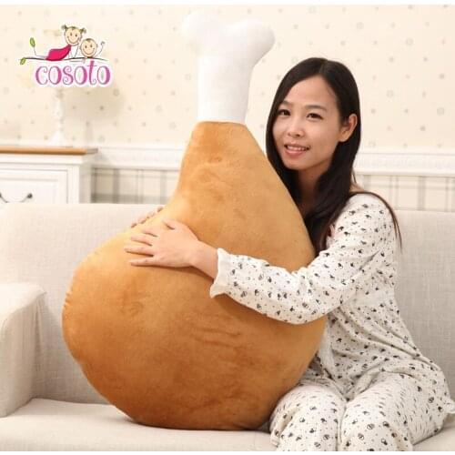 1pc 60cm Creative Chicken Leg Stuffed Plush Toy Animal Pillow Stuffed Cushion Interesting Gift for Girls birthday COSOTO
