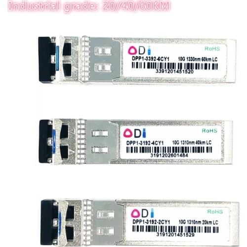 SFP 10G LC 20/40/60km dual fiber 1310nm sfp+20/40/60 compatible Industrial grade SFP+ Transceiver Industrial grade -40-85Celsius