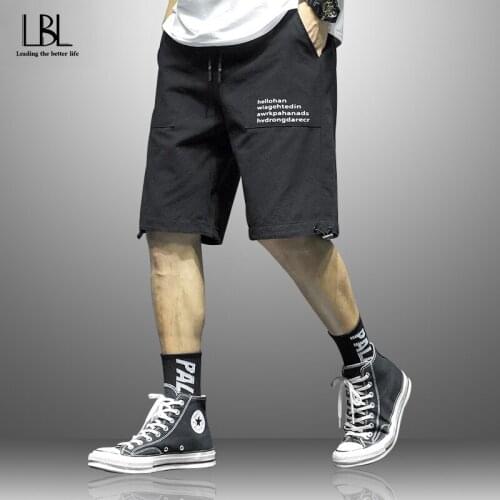 Summer New Mens Casual Print Loose Cotton Quick-drying Shorts Man Fashion Sweatpants Cool Fitness Male Sportswear Jogger Shorts