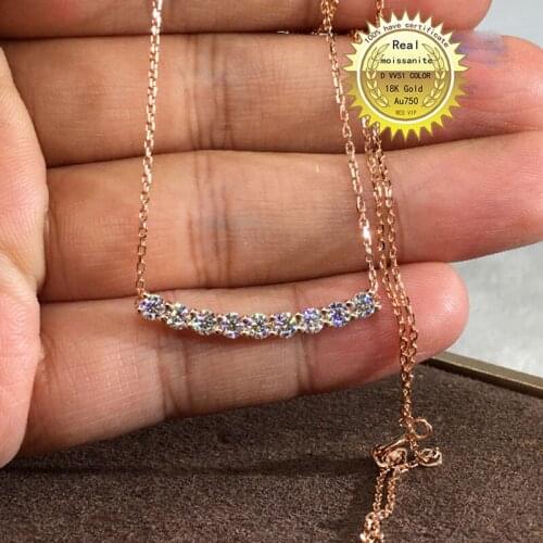 Solid Au750 18K gold Necklace moissanite Diamond DVVS color With national certificate 009