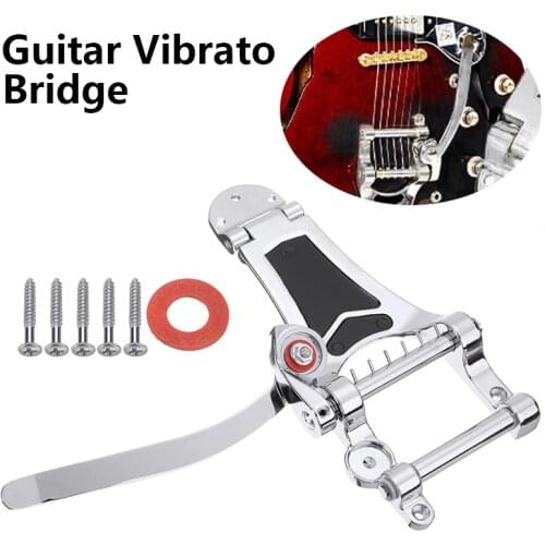 Silver Chrome Tremolo Vibrato Tailpiece Bridge Replacement Electric Guitar Parts Hollow Body Guitar Musical Instruments Parts