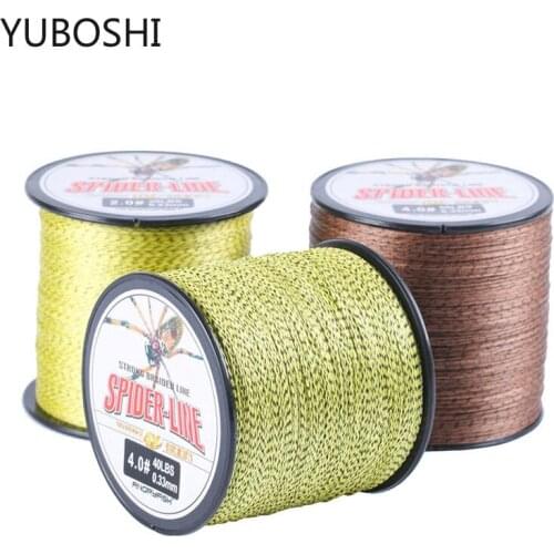 YUBOISHI 2021 New Braided Fishing Line 4 Strands 500M Super Strong Multifilament PE fishing wire Pesca 2 Color